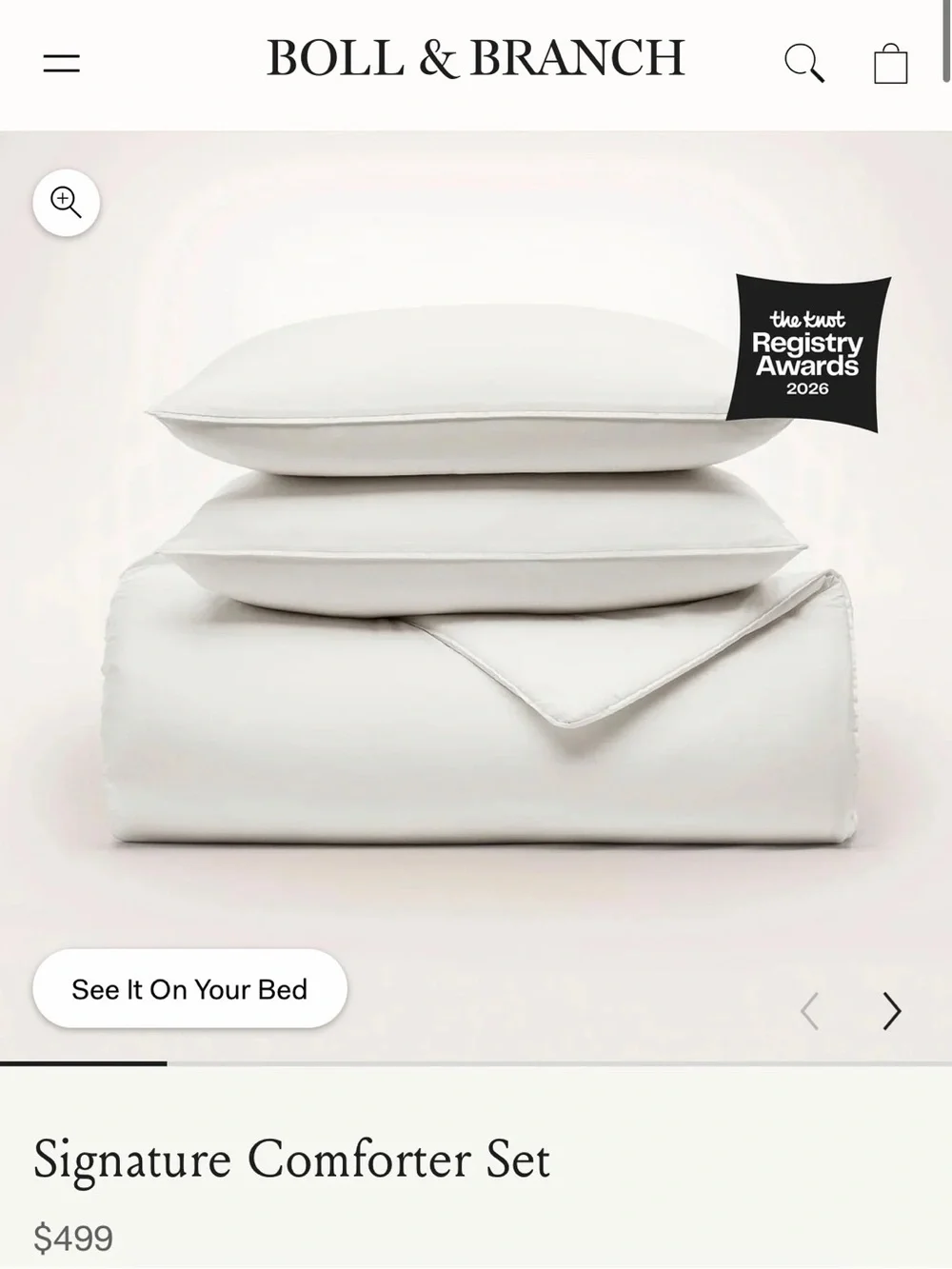Boll & Branch Signature Comforter Set in White